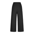 thumbnail image 6 of QATAINLAV Women Linen Summer Pants Loose Casual Wide Leg Beach Pants High Waisted Drawstring Vacation Trousers with Button Flap Pockets Black S, 6 of 8