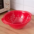 thumbnail image 6 of Soft Grip Colander – Durable Reusable Colander with Comfort Handle, Designed for Easy Draining, for Home Kitchen Meal-prep, Pasta, Fruits & Vegetables Washing Rinsing Cleaning, 1Pc(Red,11x11"), 6 of 8