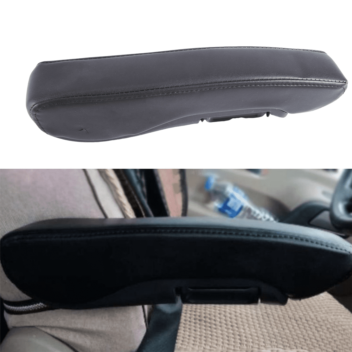 Truck Universal Armrest Seat Adjustable Car Center Console Arm Rest Box Interior Accessories Leather Left Side A
