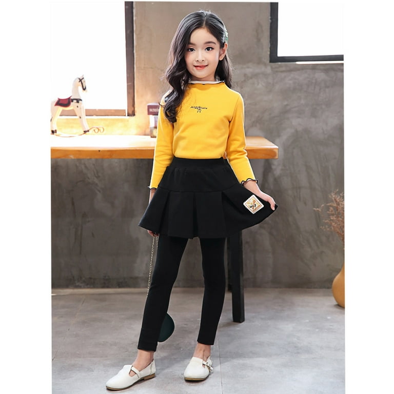 Toddler Girl Dress Baby Fall Footless Leggings Ruffle Pleated