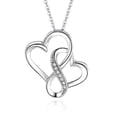 thumbnail image 1 of Collier Coeur Entrelacé Platine, 1 of 7
