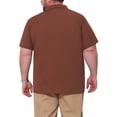 thumbnail image 3 of INSPIRE CHIC Men's Big & Tall Casual Texture Short Sleeve Soft Knitted Polo Shirt XL Brown, 3 of 5