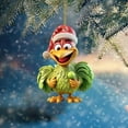 thumbnail image 4 of Christmas Chicken Ornaments, Hilarious Novelty Holiday Tree Decor with Comical Expressions, Acrylic Hanging Pendants for Gifts, Parties,Home Decor Christmas Decorations for Tree,Car Pendant (C), 4 of 8