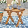 thumbnail image 5 of Outdoor Wood Table - Sandblast Finish, 18" X 18", Simple Base For Patio Outdoors With Classic Cross, 5 of 5