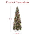thumbnail image 7 of Best Choice Products 12ft Pre-Lit Partially Flocked Pencil Christmas Tree w/ 700 2-in-1 Multicolor LED Lights, 7 of 7