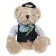 thumbnail image 1 of Adorable oso de peluche de azafata, animal de peluche para centros de mesa de fiesta, muñeco de oso suave y tierno, lindo juguete de peluche de azafata de aerolínea, 1 of 8