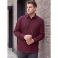 thumbnail image 4 of INSPIRE CHIC Men's Big & Tall Shirt Long Sleeve Button Down Casual Dress Shirts 2XL Burgundy, 4 of 5