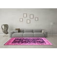 thumbnail image 3 of Ahgly Company Machine Washable Indoor Rectangle Oriental Pink Industrial Area Rugs, 7' x 9', 3 of 4