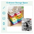 thumbnail image 5 of 12-Drawer Rolling Storage Cart, Multifunctional Art Organizer Cart, Mobile Utility Storage Cart with Removable Drawers & Lockable Wheels, Cart for Home Office School,, 5 of 9