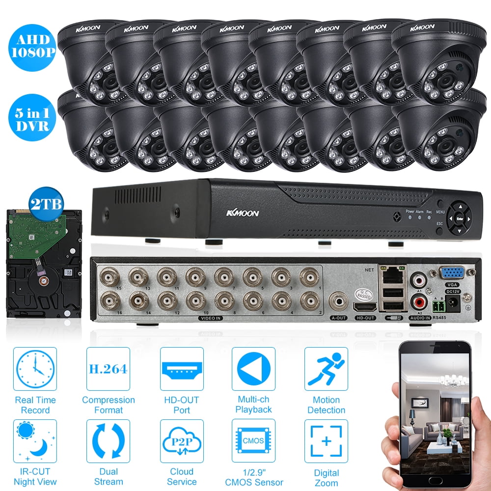 KKmoon 16CH 1080P Hybrid NVR AHD TVI CVI DVR 5 in 1 Surveillance