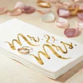 thumbnail image 5 of 50 Pack Disposable Mr And Mrs Napkins For Wedding Dinner, Gold Foil, 4X8 In, 5 of 6