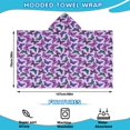 thumbnail image 2 of Purple Butterfly Pattern Hooded Bath Towel，50"x30" for Ages 3 To 12 Kids, Quick Dry Lightweight Soft Microfiber Hood Beach Towel Cover Up for Kids, 2 of 7