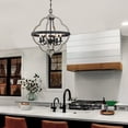 thumbnail image 2 of 6-Light Farmhouse Chandelier Matte Black Pendant Lighting for Kitchen Rustic Vintage Hanging Light Fixture for Dining Room, Living Room, Hallway, Bedroom, Entryway, 2 of 7