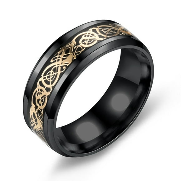Visland Men Ring Glossy Simple Jewelry Accessory Dragon Pattern Glowing Ring for Dating