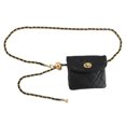 thumbnail image 3 of Woman Golden Ball Belt Waist Bag PU Leather Chain Strap Adjustable Length Waist Belt Bag Female Purse Rhomboidal Textured Free Size, 3 of 8