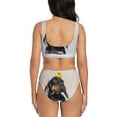 thumbnail image 3 of Rocae Dachshund Sitting in Bathtub for Bikini Set for Women Two Piece Sexy High Swimsuits Split Crossover Bikini Small, 3 of 9