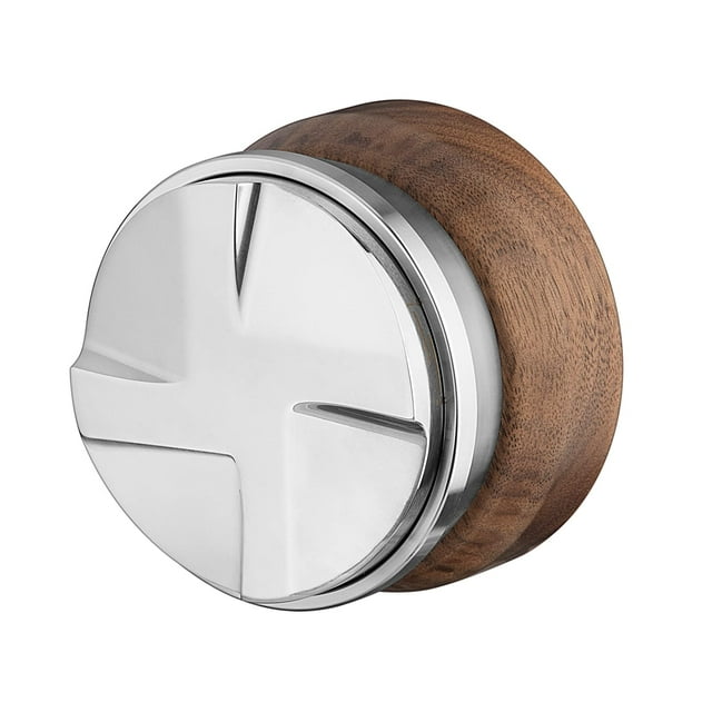 MOJAE Distribuidor de espresso de 58,5 mm Herramienta de distribución de espresso Distribuidor de café Nivelador de espresso de profundidad ajustable con mango de madera de nogal Se adapta a portafilt