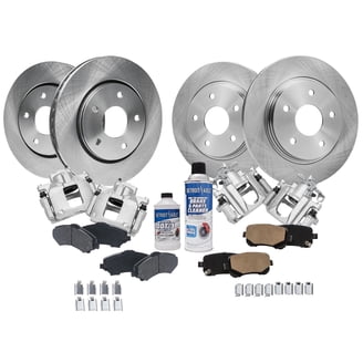 Complete Front & Rear Brake Kit For Chrysler Town & Country Dodge Grand Caravan VW Routan - Ceramic Pads, Rotors, Calipers - Detroit Axle