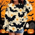 thumbnail image 2 of XUNKUSGA Halloween Sweatshirt Kids Casual Crew Neck Long Sleeve Unisex Fleece Loose Pullover Tops Fashion All Over Graphic Tees for Boys Girls 10-11 Years, 2 of 6