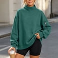 thumbnail image 5 of Tqcoqu Mock Neck Sweatshirt For Women,Long Sleeve Loose Fit Casual Pullover Top With Side Zipper Pockets, 5 of 8
