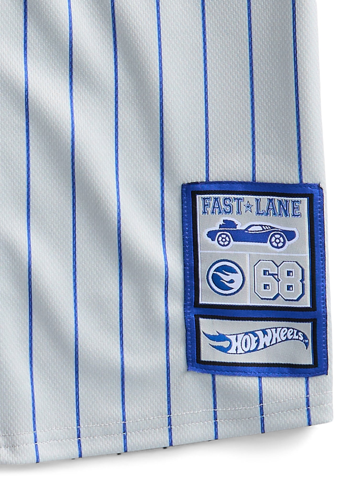 Hot Wheels Boys Graphic Baseball Button Down Jersey with Short Sleeves, Sizes 4-12