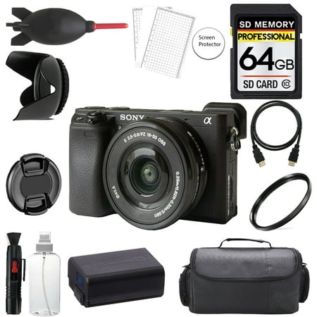 Sony Alpha a6400 Mirrorless Digital Camera with 16-50mm Lens + 64GB + Bag+ UV Filter- Basic Kit