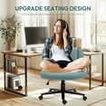 thumbnail image 3 of Modern Home Office Chair, Upholstered Fabric Criss Cross Swivel Desk Chair with Smooth Wheels, Adjustable Height Computer Chair for Study, Work & Gaming, 3 of 8