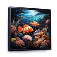 thumbnail image 2 of Designart "Orange Blue Clownfish Silent Underwater II" Animals Floater Framed Canvas Art Print, 2 of 7