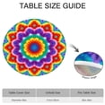 thumbnail image 6 of Colorful Rainbow Tie Dye Spiral Pattern Round Fitted Tablecloth with Elastic Edge,Dining Table Cover Waterproof,Outdoor Round Tablecloth for Camping,Dining,Indoor and Outdoor, 6 of 7