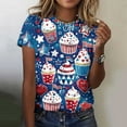 thumbnail image 2 of Clean Womens Plus Size Independence Day T-Shirts Color Block T Shirts Usa Flag Star Tunic Tops Round Neck Tee Short Sleeve Top Retro Dressy Tee Shirts American Flag Tunics Beach Holiday Clothing, 2 of 5