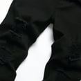 thumbnail image 5 of CHEEREAM Men's Slim Fit Stretch Jeans Ripped Skinny Jeans for Men Distressed Straight Leg Fashion Comfort Flex Waist Pants Black-1 S, 5 of 9