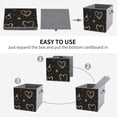 thumbnail image 7 of Collapsible Oxford Fabric Storage Cubes with Handles, Large Mid Foldable Oxford Cloth Bins Set of 2/6, Closet Organizers for Shelves Clothes Home Kitchen Toy - Line Heart Christmas, 7 of 7