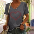 thumbnail image 2 of Hauts à Manches à Volants pour Femmes Mode Décontractée pour Femmes Imprimé Col en V Sans Manches T-Shirt Chandail à Enfiler Hauts à Manches Courtes pour Femmes Chemise Hauts à Manches pour Femmes, 2 of 8