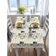 thumbnail image 3 of Easter Rabbit Rectangle Tablecloth, Cartoon Cute Bunny Sketch on Yellow Waterproof & StainResistant Tablecloth, Washable Oil-proof Table Cover for Dining/Party/Wedding/Camping/Buffet 52x70 In, 3 of 9