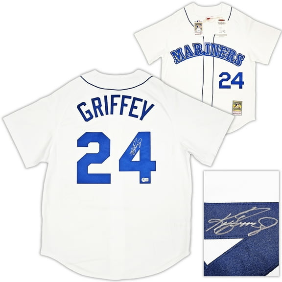 Seattle Mariners Ken Griffey Jr. Autographed White Authentic Mitchell & Ness 1989 Authentic Cooperstown Collection Jersey Size L Beckett BAS Witness 212477