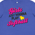 thumbnail image 4 of Inktastic Girls Just Wanna Play Softball Youth T-Shirt, 4 of 5
