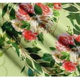 thumbnail image 3 of Soimoi Green Cotton Poplin Fabric Leaves & Ranunculus Floral Fabric Prints By Yard 58 Inch Wide, 3 of 7