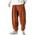 thumbnail image 1 of Pantalones harén de pana holgados con cintura elástica para hombre Marr贸n M Marr贸n M Xishao ropa, 1 of 2