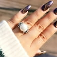 thumbnail image 3 of Openwork Full Diamond Pearl Ring For Women Grey And White, 3 of 4
