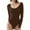 Coffee, variant on HUPTTEW Womens Crew Neck Long Sleeve Bodysuit Comfortable Against The Skin Tops Sexy Body Suits Women Clothing