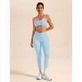 thumbnail image 6 of PISONIC Workout Workout Sets Color Block Twist Back Layered Sports Bra Twist Waist Leggings Gym Yoga Outfits, 6 of 9