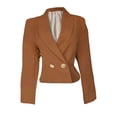 thumbnail image 2 of Saco corto cruzado doble botón Camel, 2 of 3
