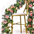 thumbnail image 1 of ZHAOCHENG Guirnalda de rosas artificiales de seda, rosas colgantes, plantas de follaje para arreglos florales de boda (2 unidades, rosa), 1 of 5