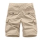 thumbnail image 2 of WILLBEST Pantalones Cortos para Hombre, Moda Masculina, Casuales, de Color Sólido, con Bolsillo, Cremallera y Hebilla, para Exteriores, Pantalones Cortos para Herramientas, 2 of 3