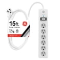 thumbnail image 1 of Tira Multicontactos GE Blanco de 6 Salidas y Supresor de Picos con Enchufe Plano y Cable de 4.5 Metr, 1 of 7
