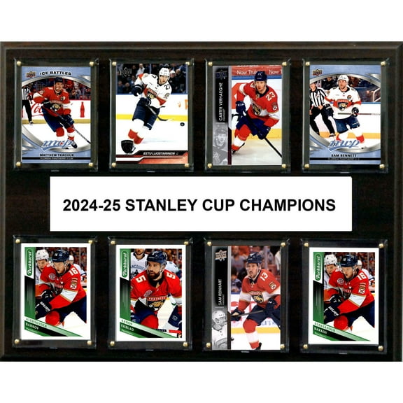 Florida Panthers 2025 Stanley Cup Champions 12" x 15" Eight-Card Plaque