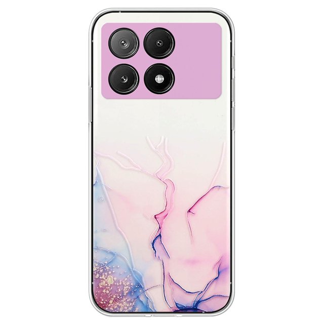 KAIYANG Funda de TPU con estampado de mármol para Xiaomi Redmi K70E 5G / Poco X6 Pro 5G, a prueba de golpes, color rosa y multicolor
