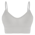 thumbnail image 2 of qolati Sports Bras for Women Open Back Adjustable Thin Spaghetti Straps Wireless Bras Removable Padded Workout Tank Top for Yoga Gym Silver S, 2 of 6