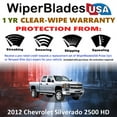 thumbnail image 2 of 2012 Chevrolet Silverado 2500 HD Beam Wiper Blades Wipers w/1yr Warranty (Set of 2) (WiperBladesUSA), 2 of 5