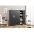 thumbnail image 2 of Metal Storage Cabinet with Adjustable Shelves, Garage Storage Cabinet with Doors and Shelves, File Cabinets for Home Office, Kitchen Pantry Cabinet, 71'H, Black, 2 of 8